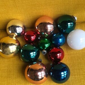 Vintage Glass Bauble Festive Multicolor Christmas Ornaments Set
